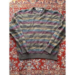 VINTAGE The Heartland Company Sweater Men Large Pullover Grandpa Cotton 3D